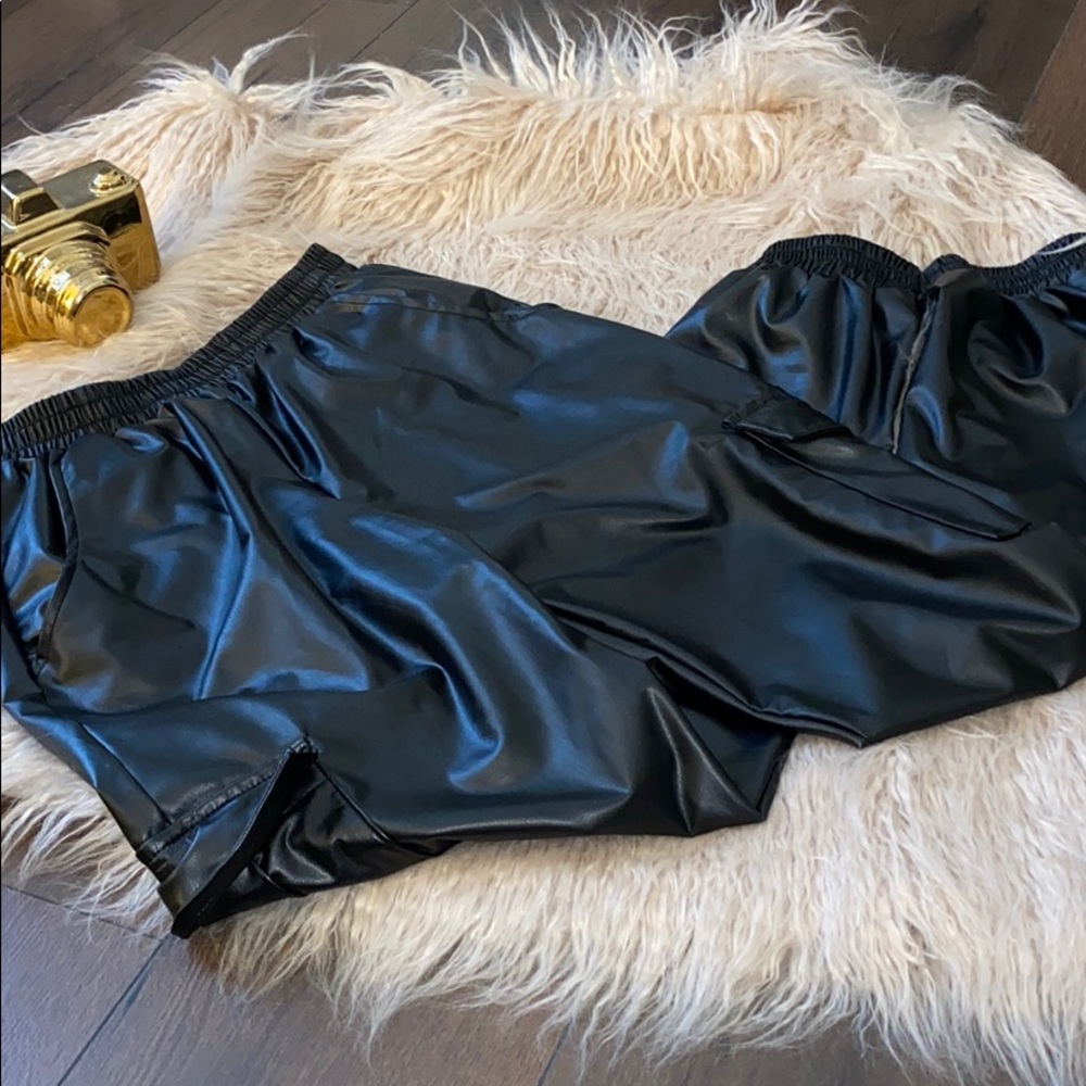 Fashion Nova Faux Leather Cargo Joggers